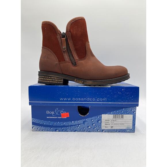 Bos. And Co. STRIVE RUST Women's NEW Suede Zip-Up Ankle Boots Brown EU Size 37 - Picture 10 of 10